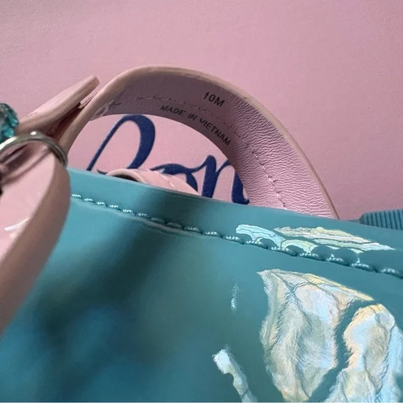 Tory Burch x BonBon Miller Patent Leather Pink and Blue Sandals Cotton Candy 10